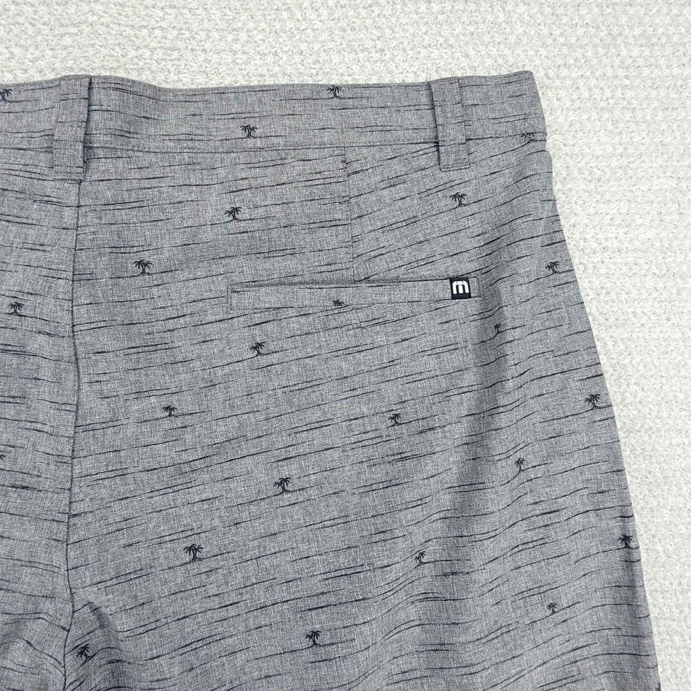 Travis Mathew Golf Shorts Mens 38 Gray Palm Tree Stretch Performance Lightweight